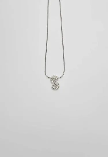 NECKLACE WITH RHINESTONE INITIAL