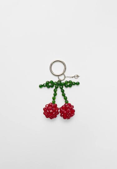 Cherry charm keyring