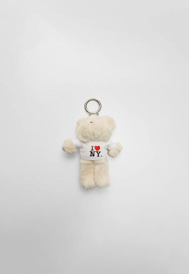 I Love NY bear charm key ring